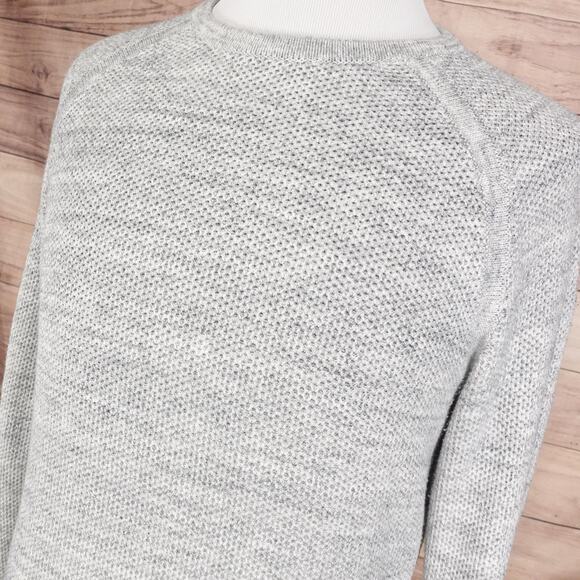 H&M Sweater Mens Large Gray Cotton Knit Crewneck Pullover Long Sleeve Casual - Picture 2 of 8